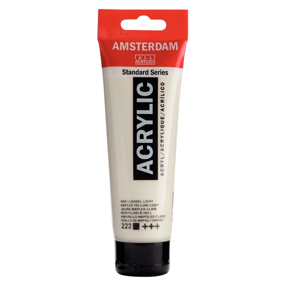 170922222 Acrylique Tube 120 ML Jaune de Naples Clair 222 AMSTERDAM – Image 1