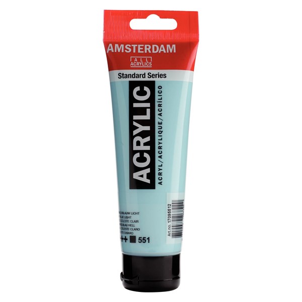 170955122 Acrylique Tube 120 ML Bleu Céleste Clair 551 AMSTERDAM – Image 1