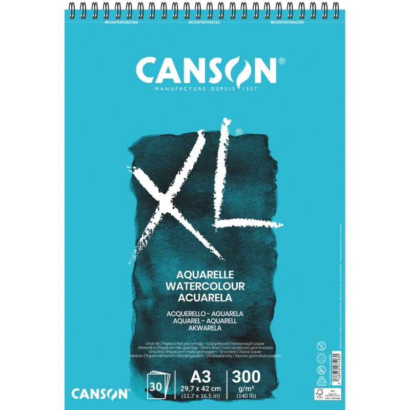 A3-4 Album XL AQUARELLE 30F A3 300G CANSON – Image 1