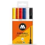 Pochette de 6 Marqueur Acrylique Basic SET 1 2MM ONE4ALL MOLOTOW