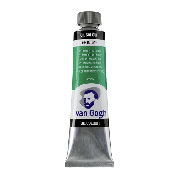 OIL 619 40 ML Tube Peinture A l'huile 619 Vert Permanent Foncé de 40ML SERIES 2 VAN GOGH – Image 1
