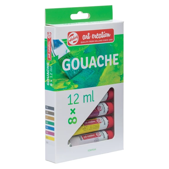 talens GOUACHE 8 TUBES 12ML Tube de 8 Gouache 12ML TALENS – Image 1