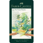 Boîte Crayons de 12 Couleur  Pitt Pastel Pencils  métal  FABER-CASTELL