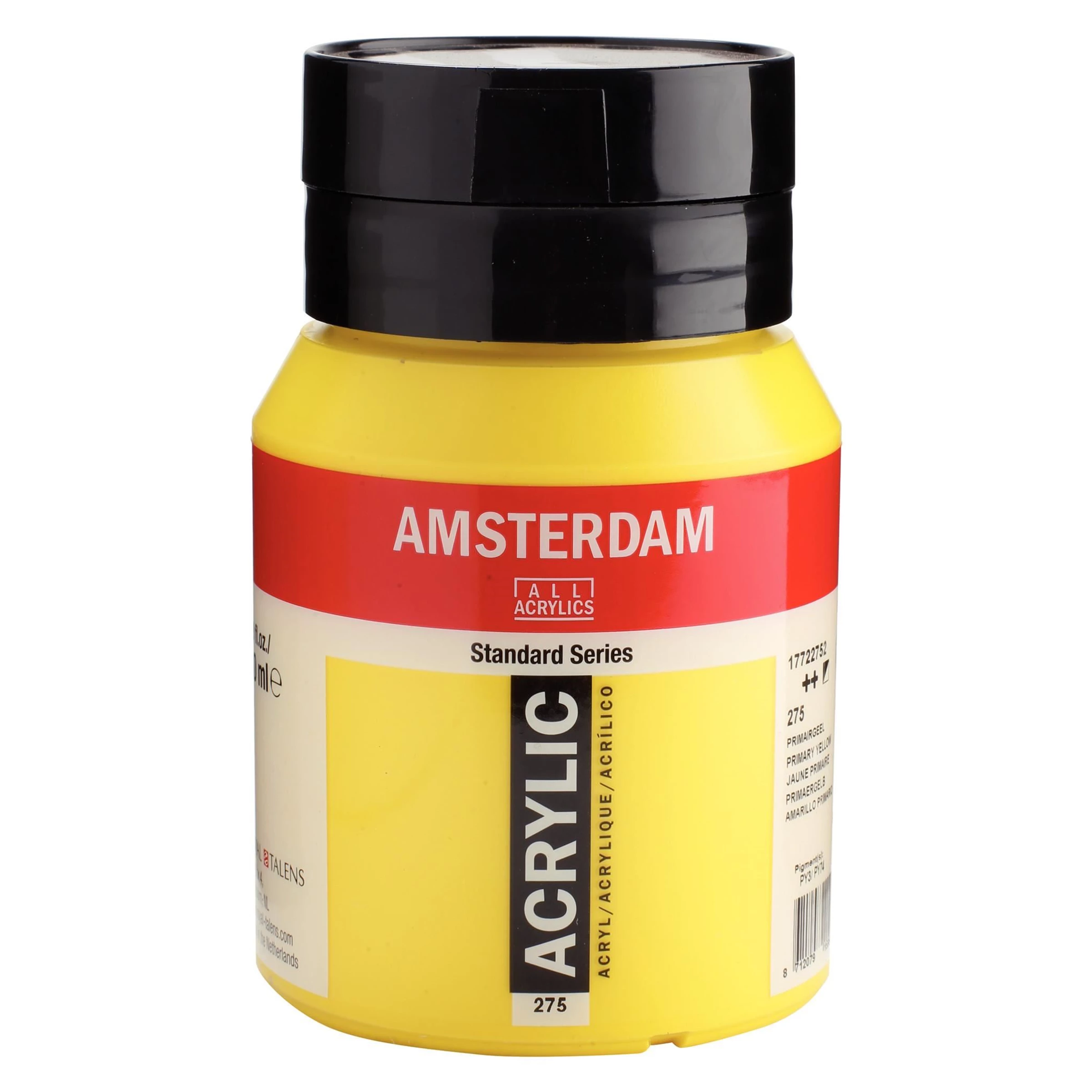 500-275 Acrylique Pot 500 ML Jaune primaire 275 AMSTERDAM – Image 1