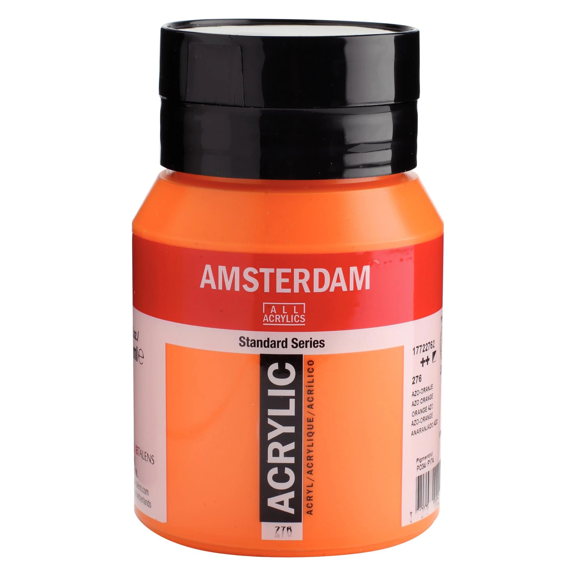 500-276 Acrylique Pot 500 ML Orange azo 276 AMSTERDAM – Image 1