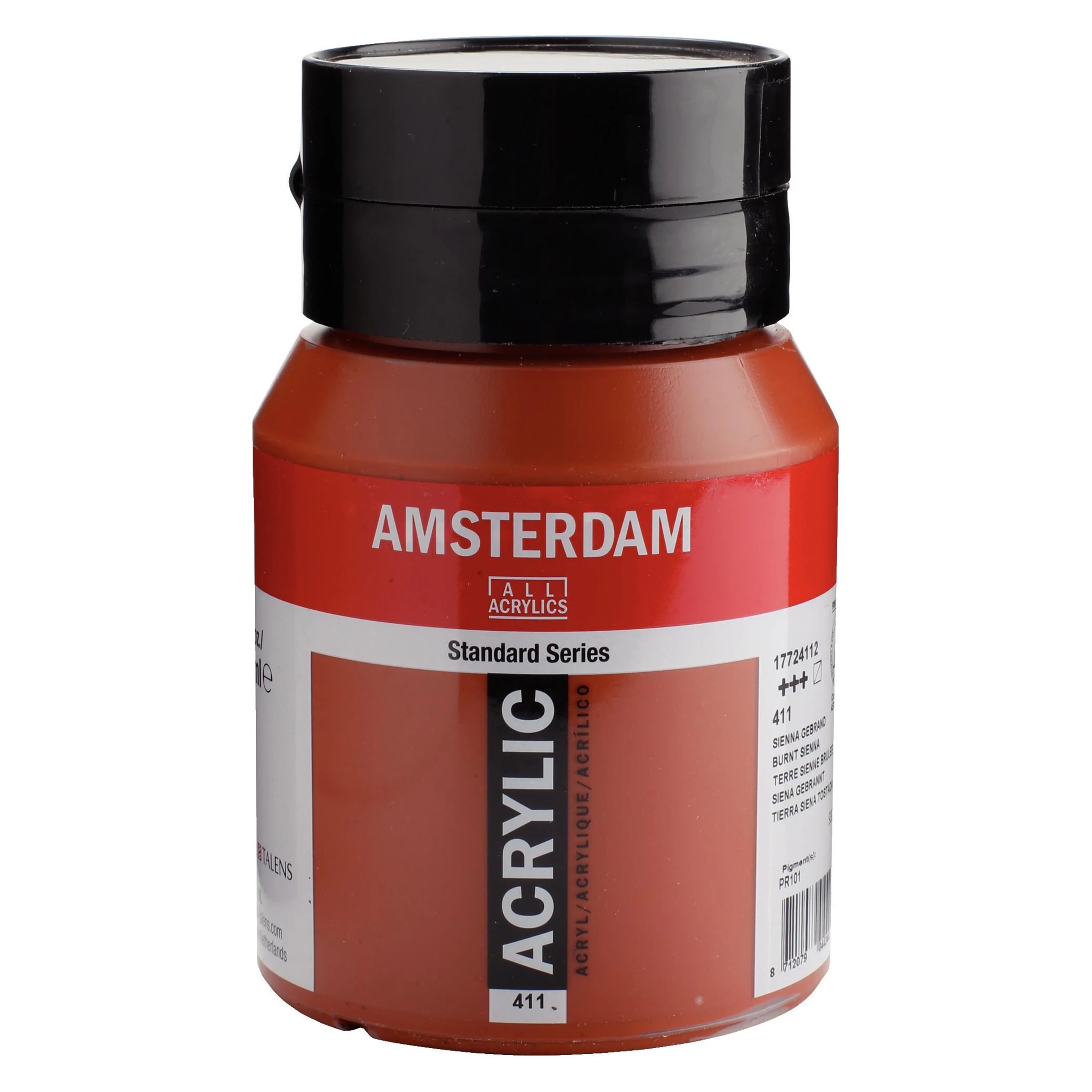 500-411 Acrylique Pot 500 ML Terre de Sienne brûlée 411 AMSTERDAM – Image 1