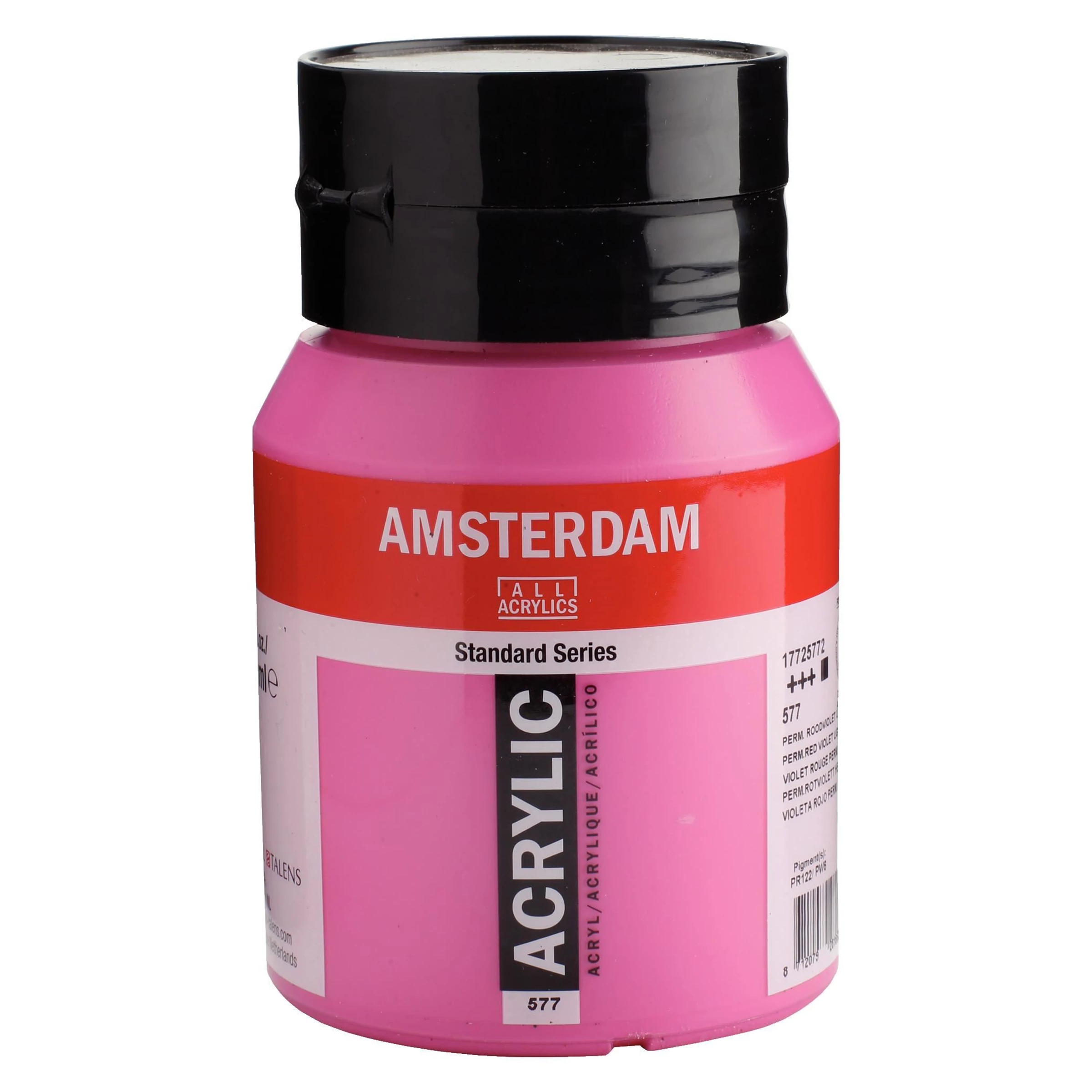500-577 Acrylique Pot 500 ML Violet rouge permanent clair 577 AMSTERDAM – Image 1