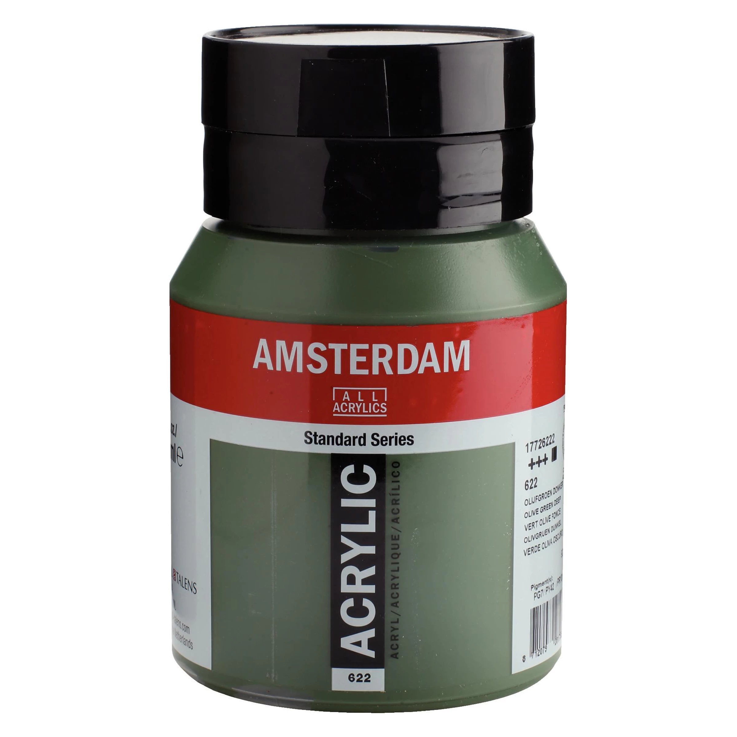 500-622 Acrylique Pot 500 ML Vert olive foncé 622 AMSTERDAM – Image 1