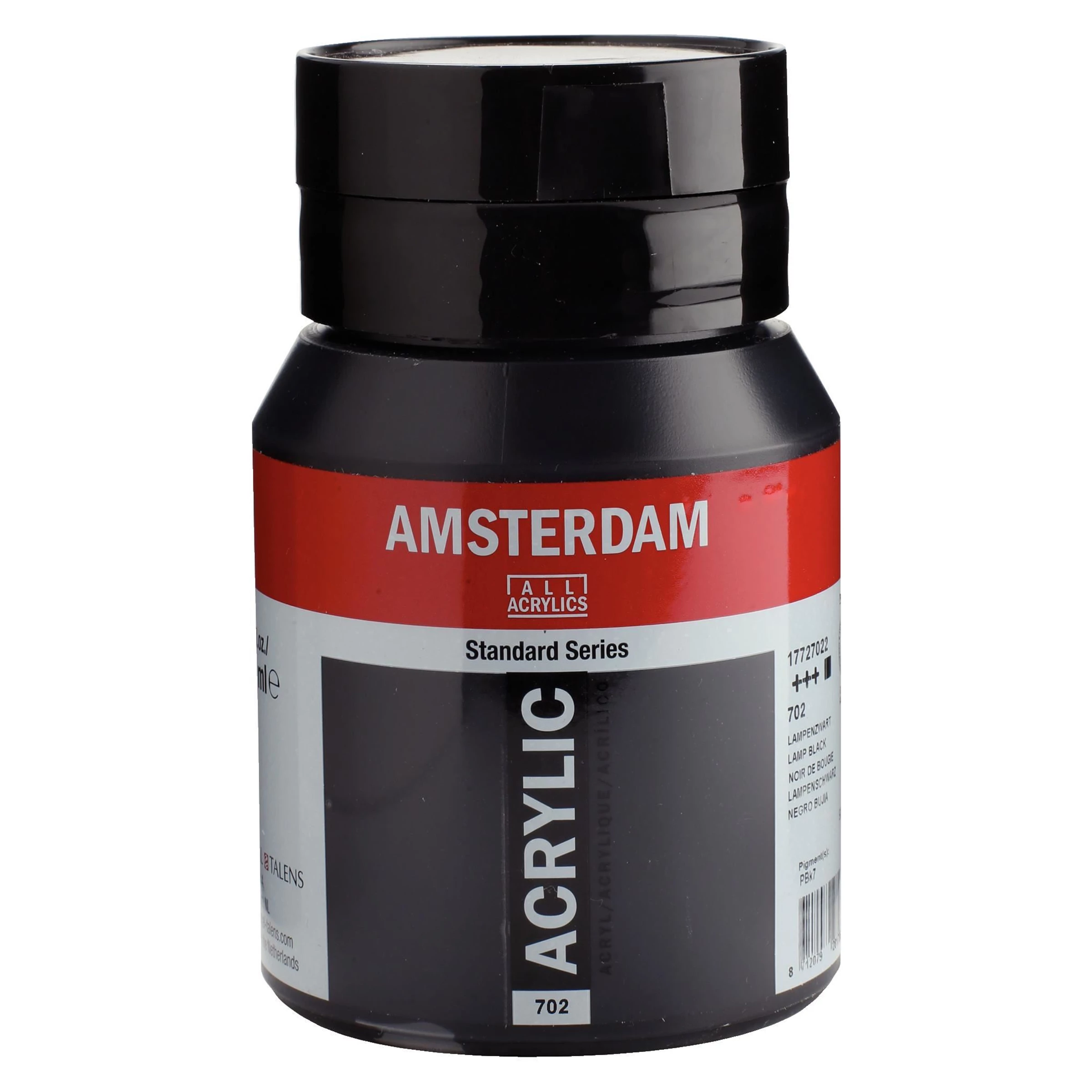 500-702 Acrylique Pot 500 ML Noir de fumée 702 AMSTERDAM – Image 1
