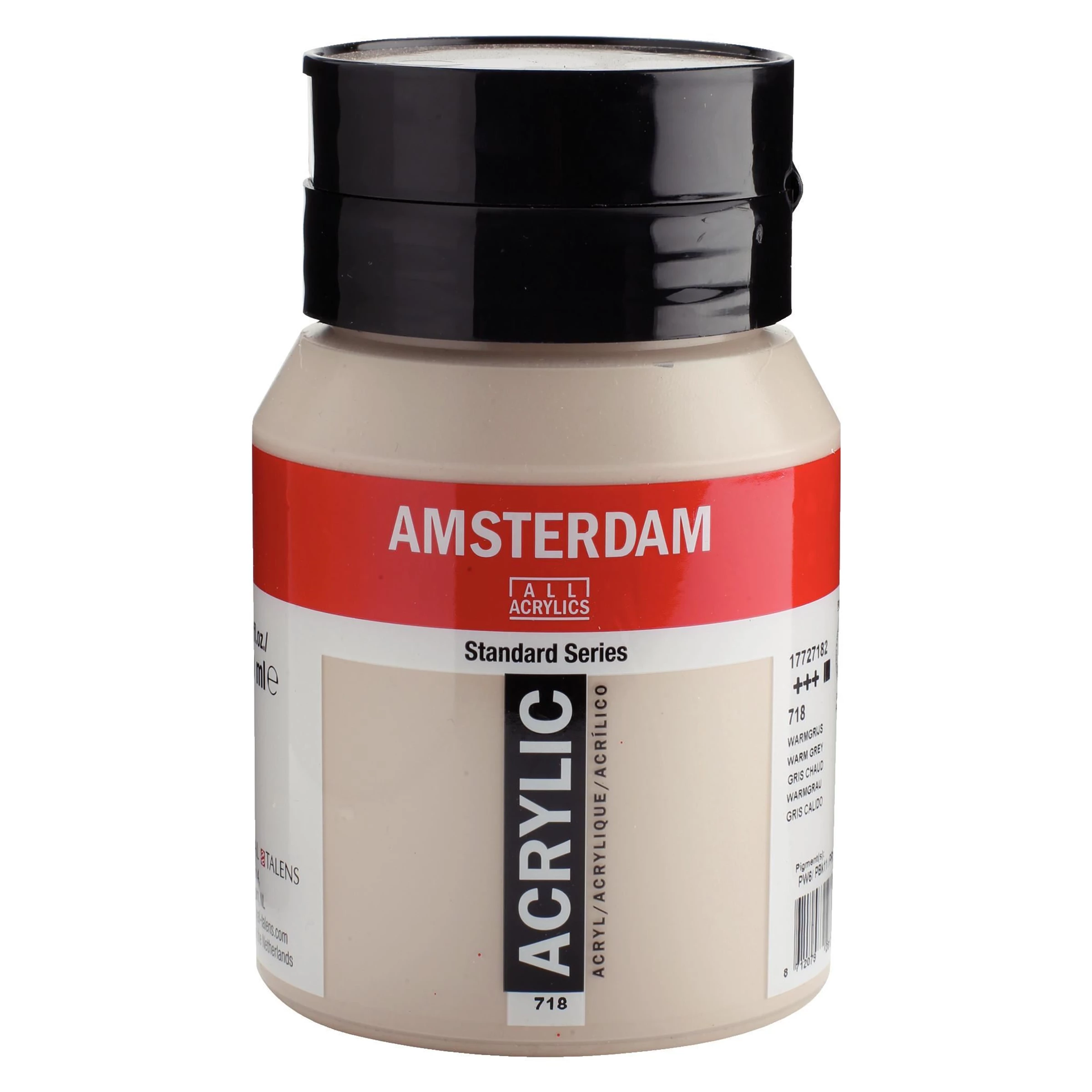 500-718 Acrylique Pot 500 ML Gris Chaud 718 AMSTERDAM – Image 1