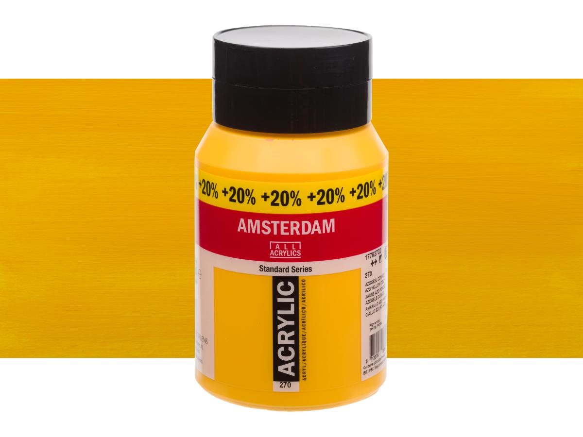 600-270 Acrylique Pot 600 ML Jaune azo foncé 270 AMSTERDAM – Image 1