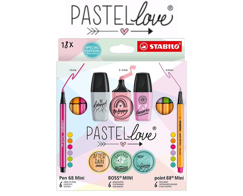 6666666666666666 Coffret Pastel love de 18 pièces STABILO – Image 1