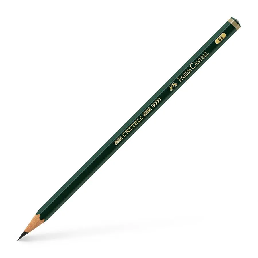 6B Crayon graphite Castell 9000 6B FABER-CASTELL – Image 1