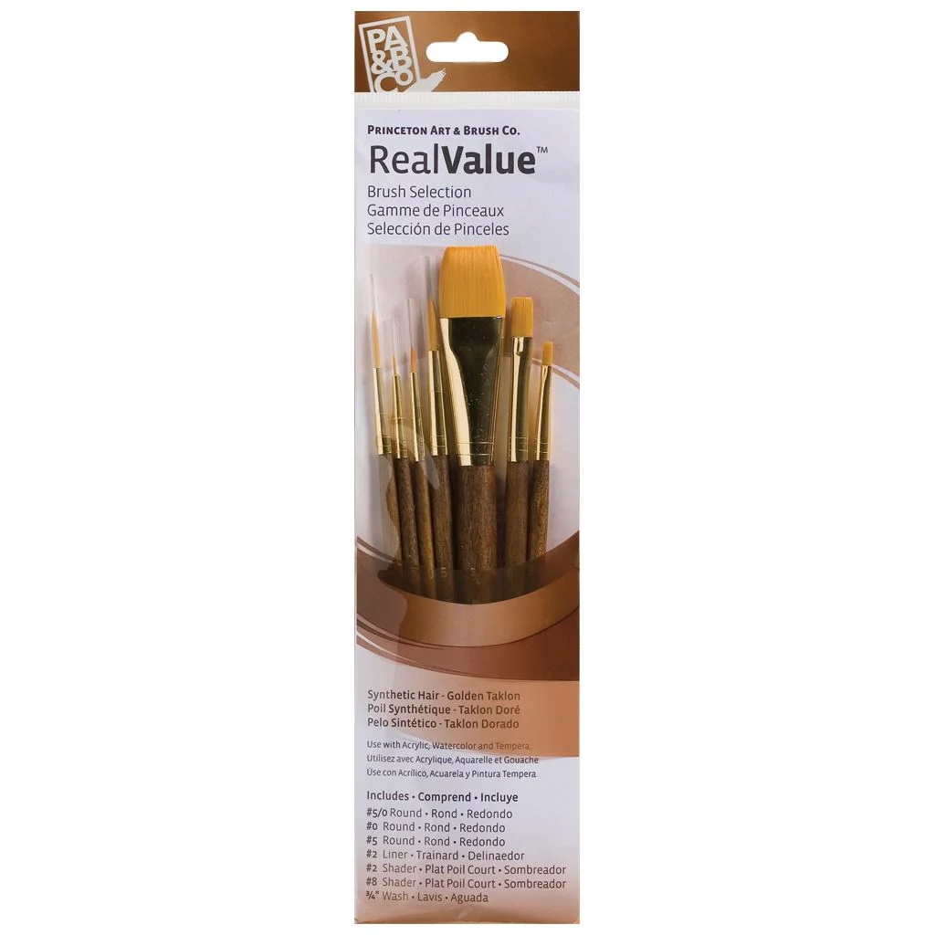 777777 Sept Pinceau pour huile & acrylique & aquarelle REALVALUE – Image 1