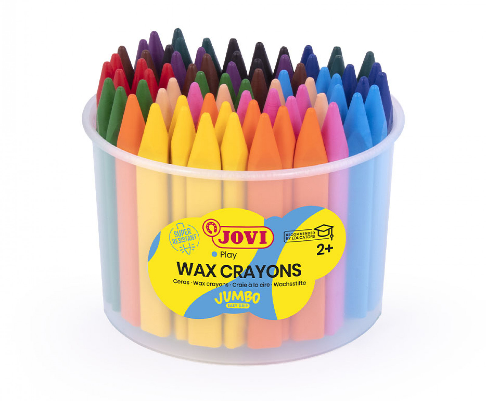 BB Boite Crayons de 72 Cire triangulaires jumbo JOVI – Image 1