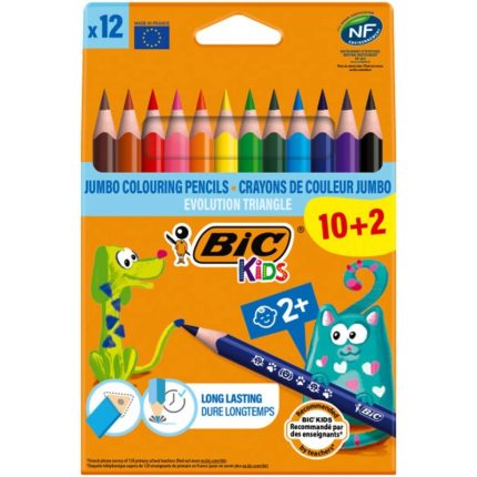 Pochette de 12 Crayons couleur Kids BIC JAMBO