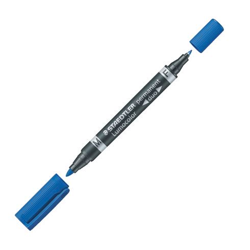 BLEU M-F Marqueur Permanent Duo Lumocolor 348 M-F STAEDTLER – Image 1