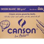 Pochette dessin 24*32 cm  Canson Blanc 180g SELECTA