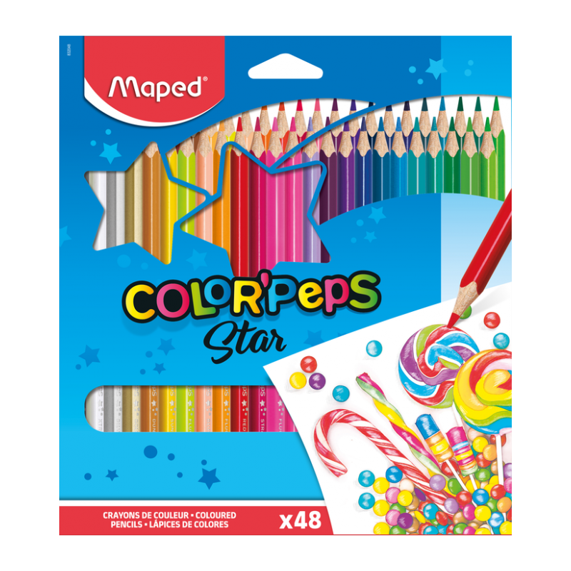 CDCC1 Pochette Crayons de 48 couleur Star MAPED – Image 1