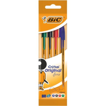 Pochette de 4 Stylo Pointe Fine Original Orange  BIC