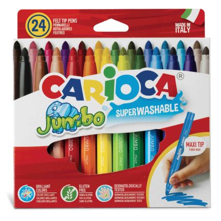 Pochette feutres de 24 Couleur maxi jumbo super washable CARIOCA