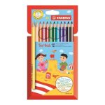 Pochette de Crayons de 12 couleurs triangulaires avec taille crayons STABILO