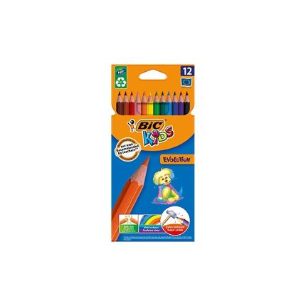 Pochette Crayons de 12 Couleurs kids EVOLUTION élocutions  BIC