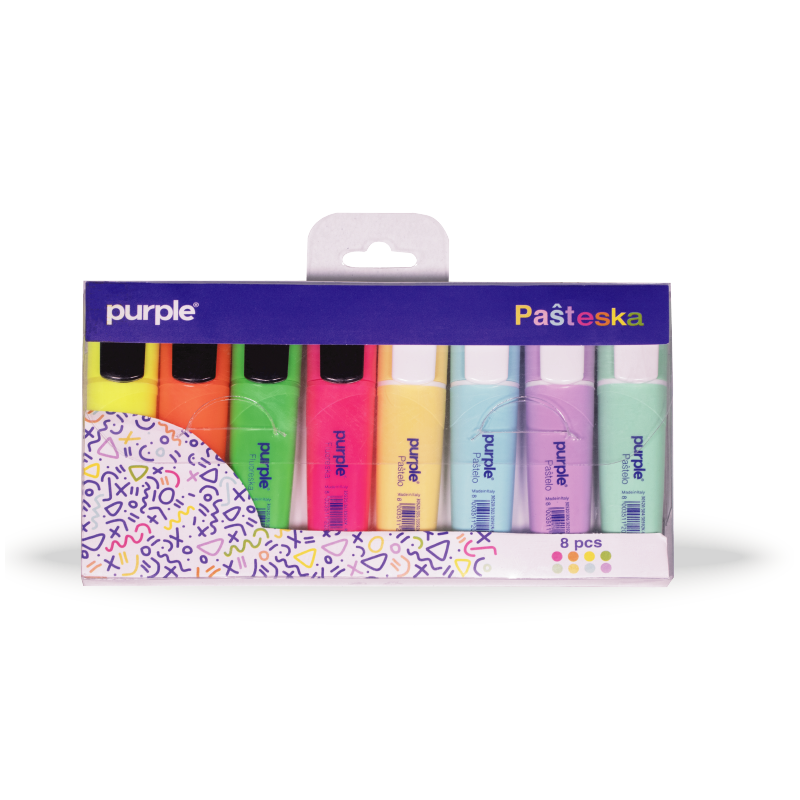 PASTESKA Pochette de 8 Surligneurs Pasteska PURPLE – Image 1