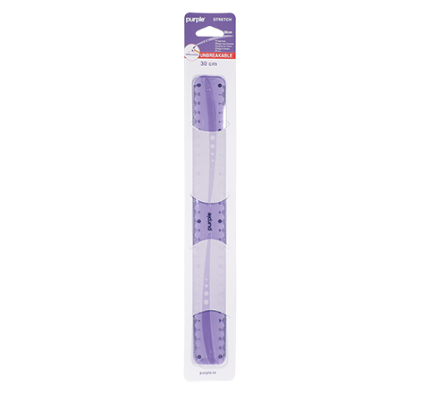 REGLE 30CM Règle Triple Décimètre 30CM Stretch Incassable PURPLE – Image 1
