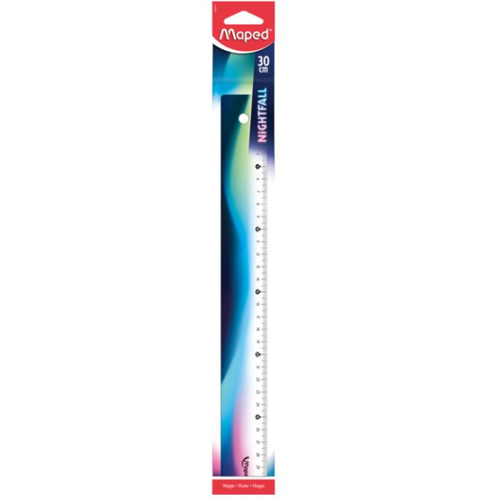 REGLE PLATE 30 CM Règle Plate Tombée de la nuit 30CM MAPED – Image 1