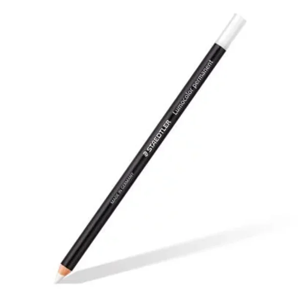 blanc-1.png Crayons Lumocolor permanent Blanc STAEDTLER – Image 1