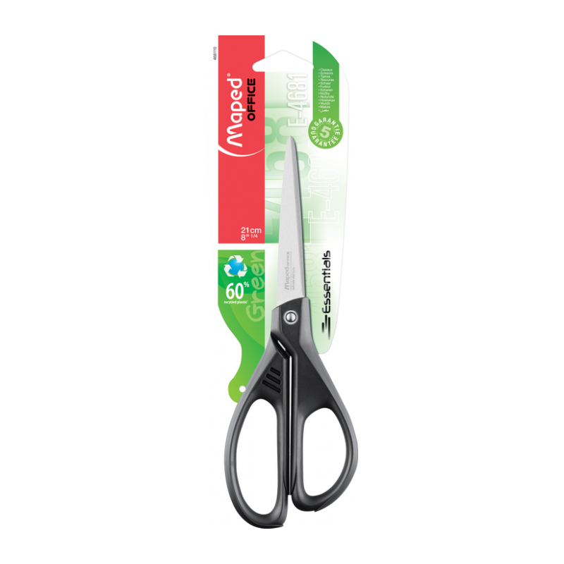 ciseaux-essentials-green-21cm-asymetriques Ciseaux Essentials Green 21CM MAPED – Image 1