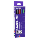 Pochette de 4 couleur Marqueurs Permanent MARK-OFF PURPLE