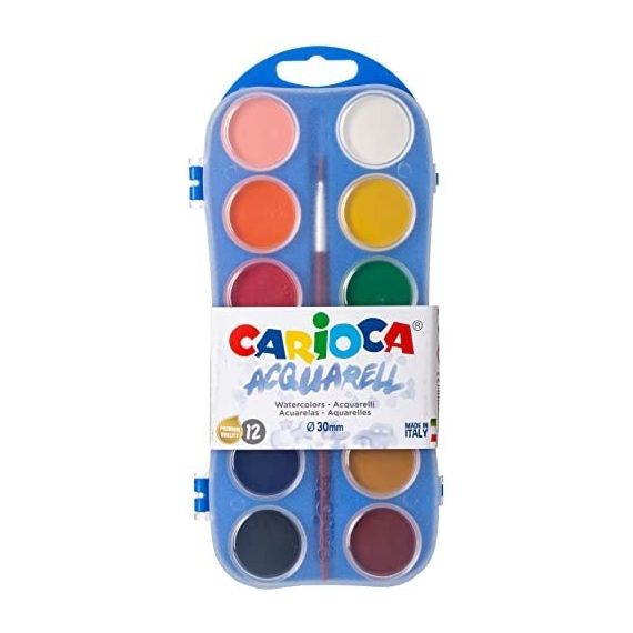 nb1 Gouache Aquarelle de 12 Pastilles CARIOCA – Image 1