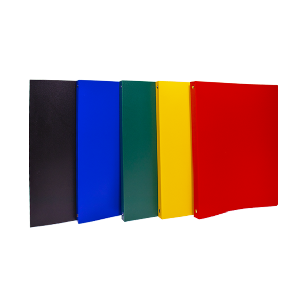 FP1400104C1_CLASS-PP-OFFICE-A4-ASSORTIS Classeur Plastique à 4 anneaux Dos 20mm souple OFFICE PLAST PURPLE – Image 1
