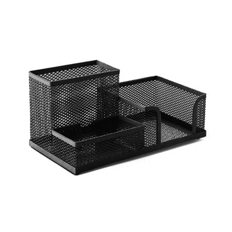 organisateur-de-bureau-en-metal-avec-3-compartiments-noir Organisateur Bureau Métal Noir TOUNISIA – Image 1