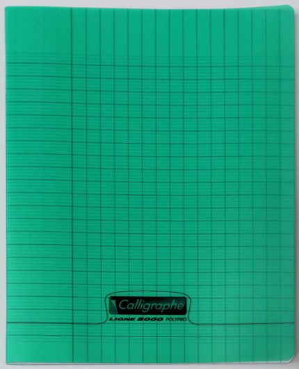 Cahier 17x22 Couverture Vert 48P Grands Carreaux 90G Calligraphe