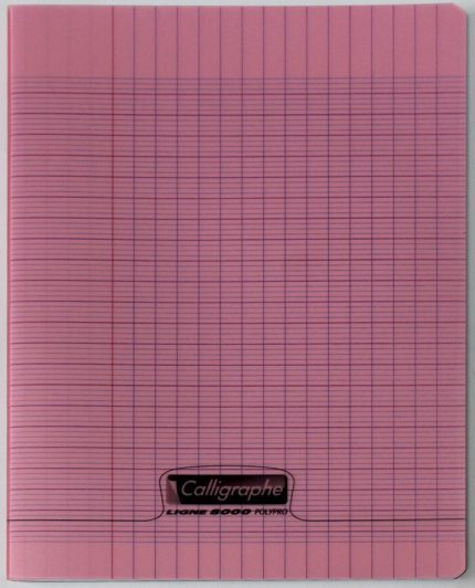 Cahier 17x22 Couverture Rose 96P Grands Carreaux 90G Calligraphe