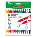 Pochette Feutre de 12 Couleur Point Rotuladores Double ALPINO