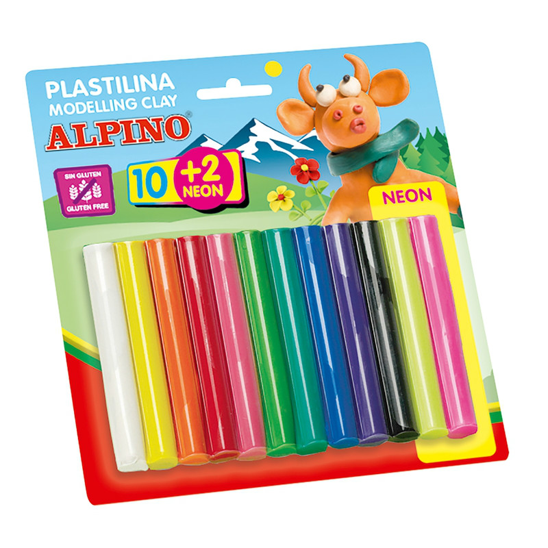 DP000018_01 Pâte à Modeler 10+2 NEON PLASTILINA ALPINO – Image 1