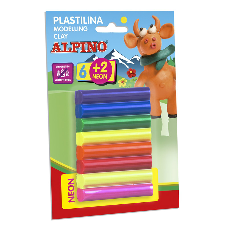 DP000051_01 Pâte à Modeler 6+2 NEON PLASTILINA ALPINO – Image 1