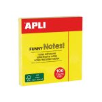 Sticky Notes Adhésives 100 Jaune Fluo APLI