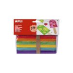 Sachet de 40 Bâtons en Bois Couleurs 150*18 APLI