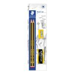 Set Noris de Staedtler : 2 Crayons Graphite HB + Gomme + Taille-crayon