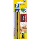 Set Staedtler Noris Eco : 3 Crayons Graphite HB + Mini Gomme + Taille-crayon