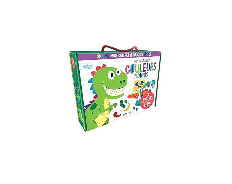 MON COFFRET A TOUCHER COULEUR Mon Coffret a Toucher " J'apprends Les Couleurs avec Les Dinos " – Image 1
