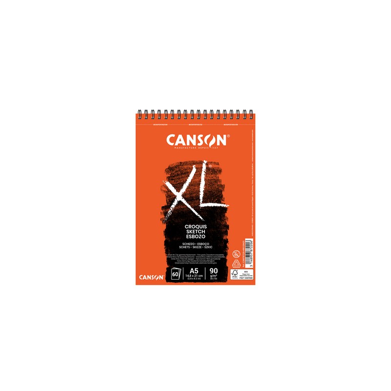 canson-bloc-papier-croquis-a5-90g-xl-60-feuilles-c200787220 Album XL Croquis 60F A5 90G CANSON – Image 1