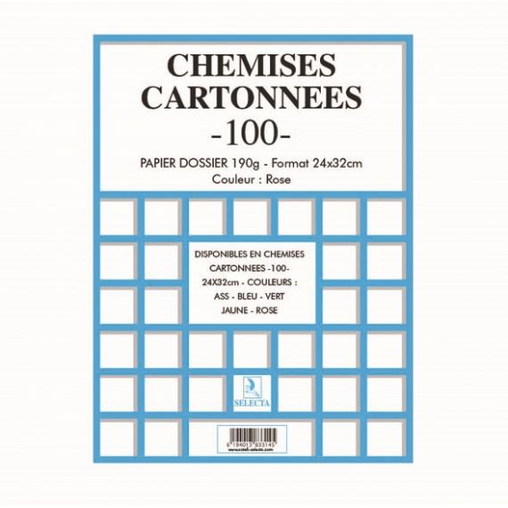 paquet-de-100-chemises-cartonnees-multicolores-selecta Paquet De 100 Chemises Cartonnées Multicolores SELECTA – Image 1