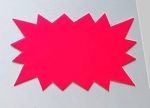 Lot de 20 étiquettes forme éclatée couleur fluo MM