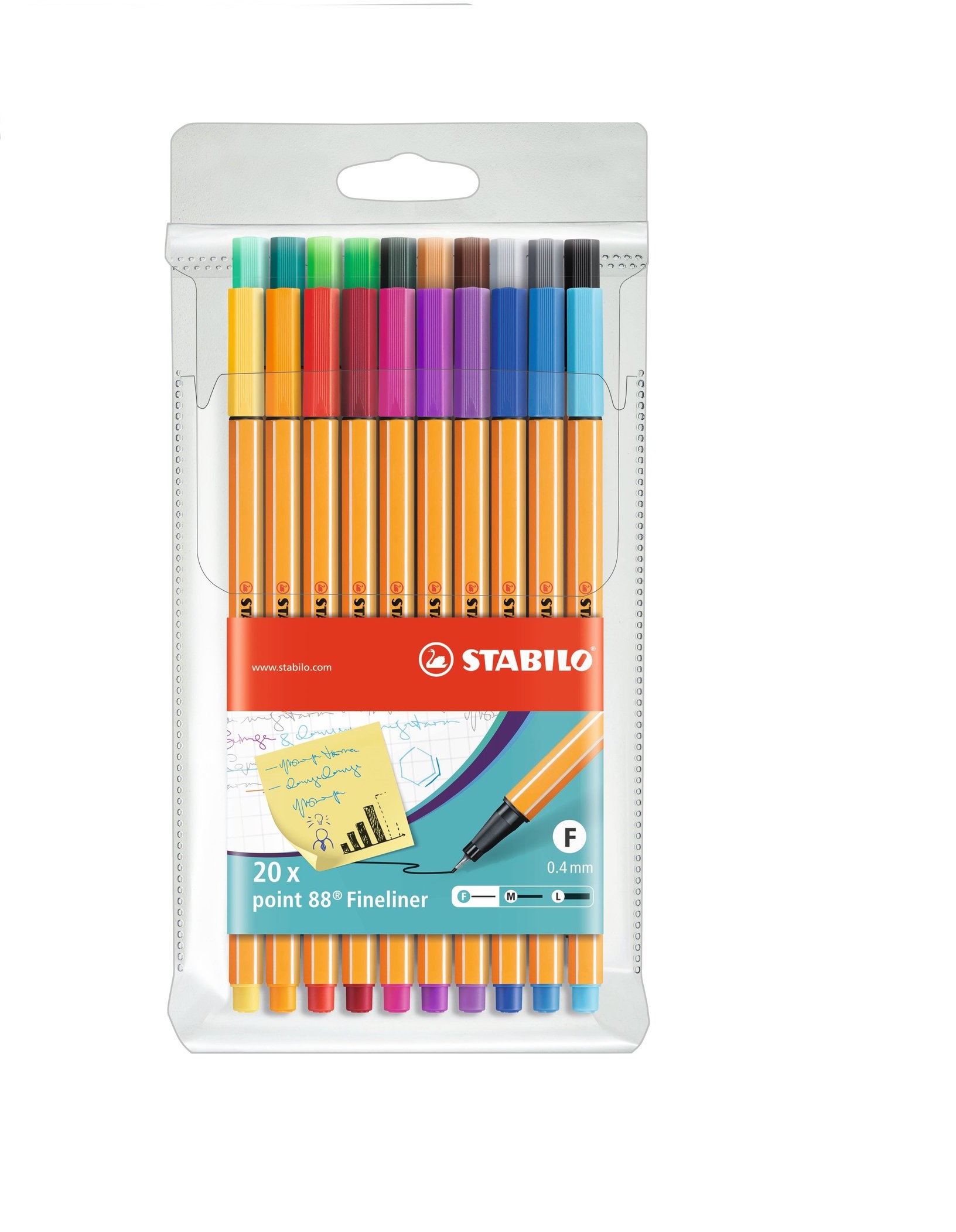 CHKKKKKK Pochette de 20 Stylo Point Fine 88 STABILO – Image 1